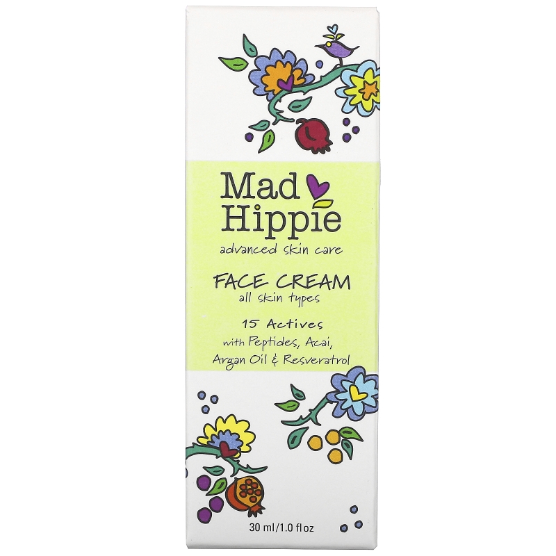 Mad Hippie Skin Care Products, Крем для лица, 15 активных веществ, 1,0 ж. унц.(30 мл)