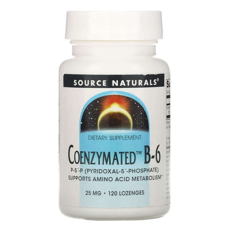 Source Naturals, Витамин B-6 с коферментами, 25 мг под язык, 120 таблеток