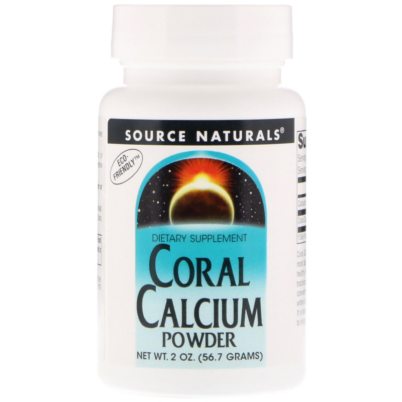 Source Naturals, Кальций из кораллов, порошок, 2 унции (56,7 г)