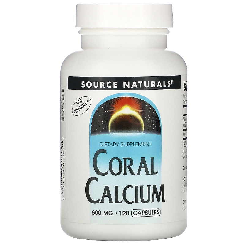 Source Naturals, Коралловый кальций, 600 мг, 120 капсул