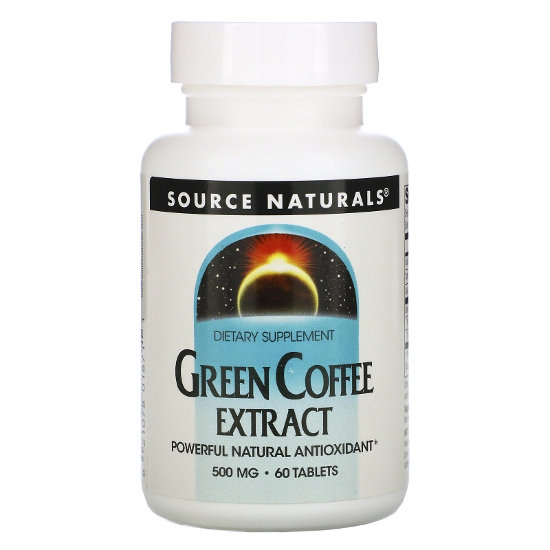 Source Naturals, Экстракт зеленого кофе, 500 мг, 60 таблеток