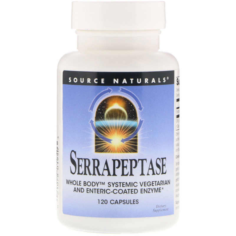 Source Naturals, Серрапептазы 120 капсул