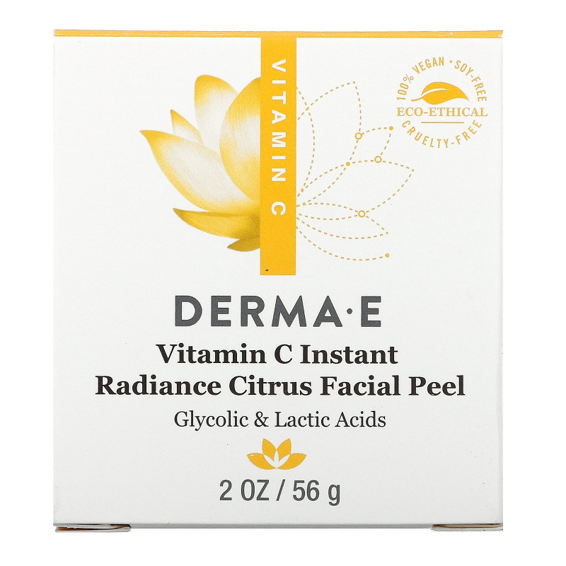 Derma E, Растворимый сияющий цитрусовый пилинг для лица с витамином C, 2 унц. (56 г)