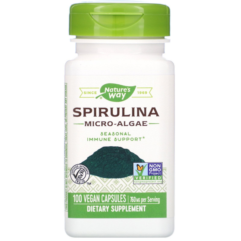 Nature's Way, Spirulina Micro-Algae, 380 mg, 100 Vegetarian Capsules