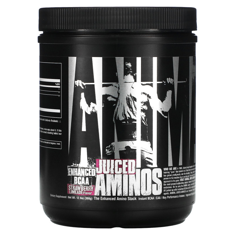 Universal Nutrition, Animal Juiced Aminos, усовершенствованные аминокислоты с разветвленной цепью, клубника-лайм, 358 г