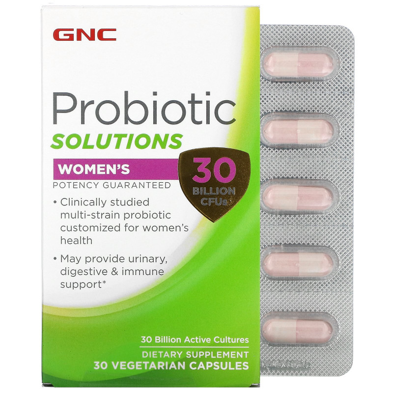 GNC, Women's Probiotic Solutions, 30 Billion CFU's, 30 Vegetarian Capsules