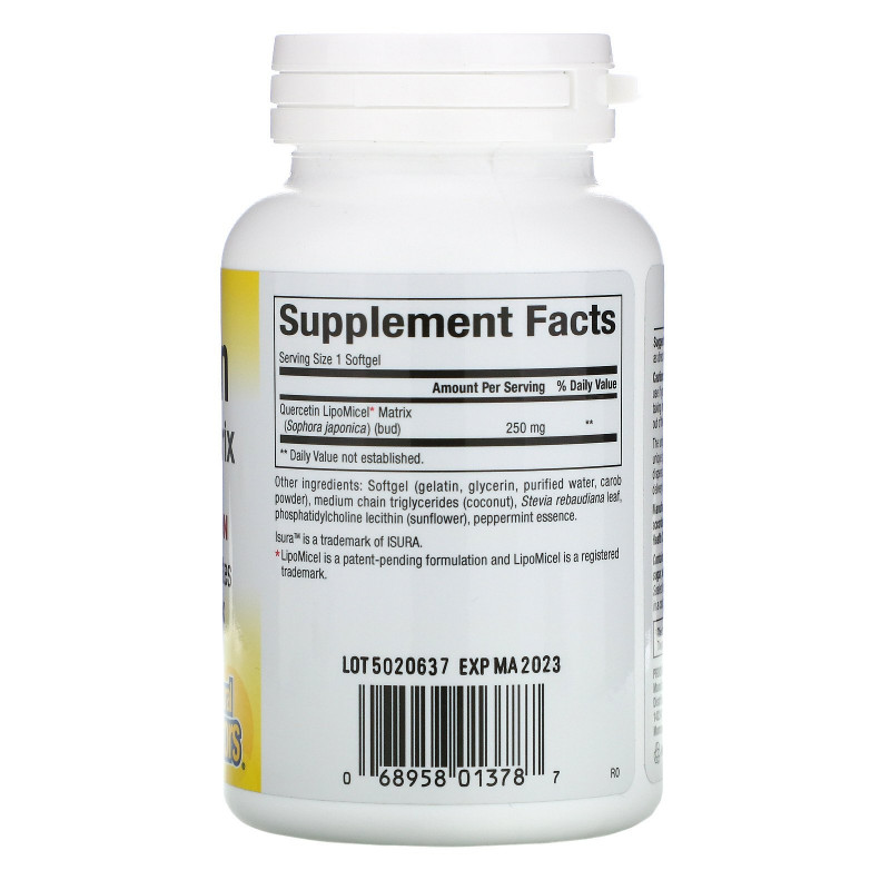 Natural Factors, Quercetin LipoMicel Matrix, 60 Liquid Softgels