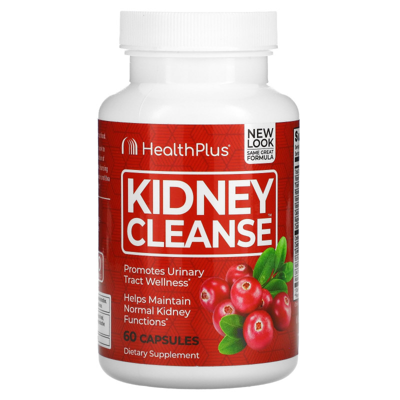 Health Plus, Средство для очищения почек Kidney Cleanse, 550 мг, 60 капсул