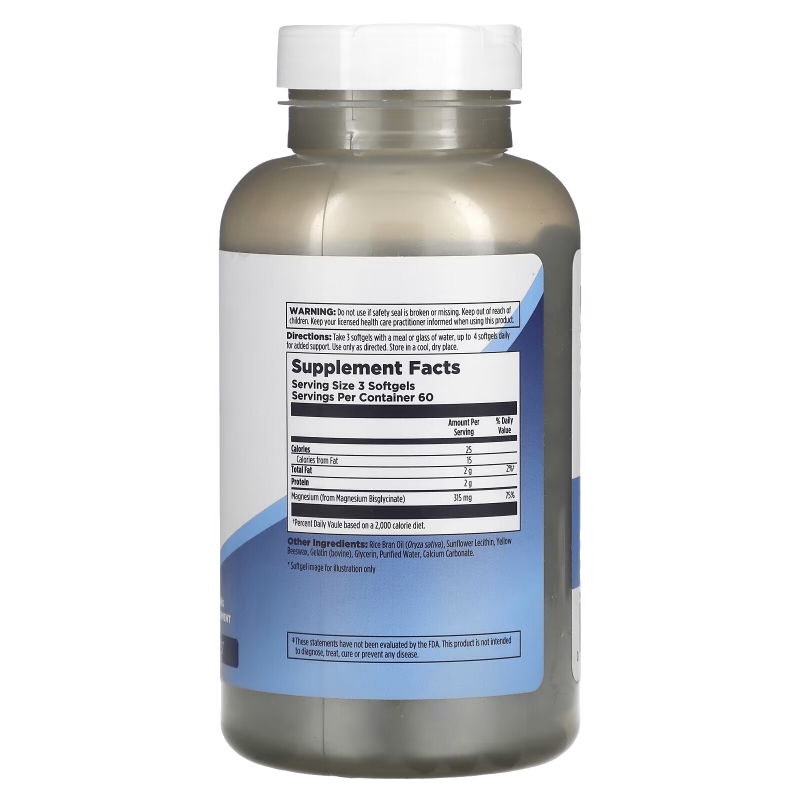 KAL, High Absorption Magnesium Glycinate, 180 Softgels