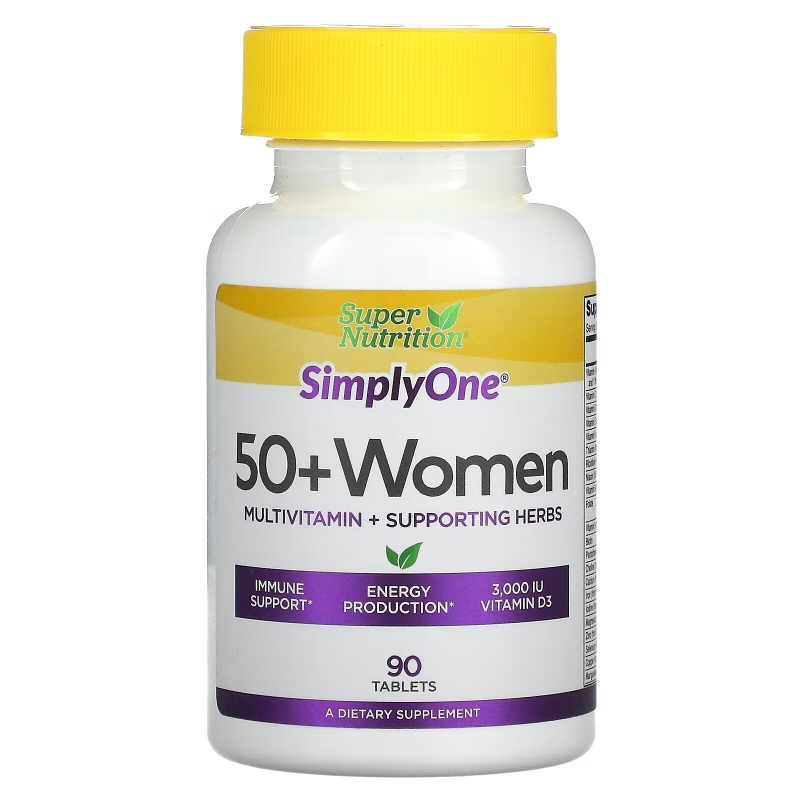 Super Nutrition, SimplyOne, 50+ Women, Multivitamin + Supporting Herbs, 90 Tablets