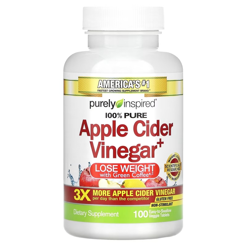 Purely Inspired, Apple Cider Vinegar+, 100 Easy-to-Swallow Veggie Tablets