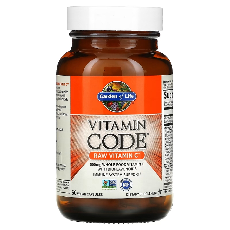 Garden of Life Vitamin Code витамин С из сырых продуктов 60 веганских капсул