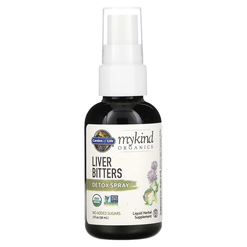 Garden of Life, MyKind Organics, Liver Bitters Detox Spray, Alcohol Free, 2 fl oz (58 ml)