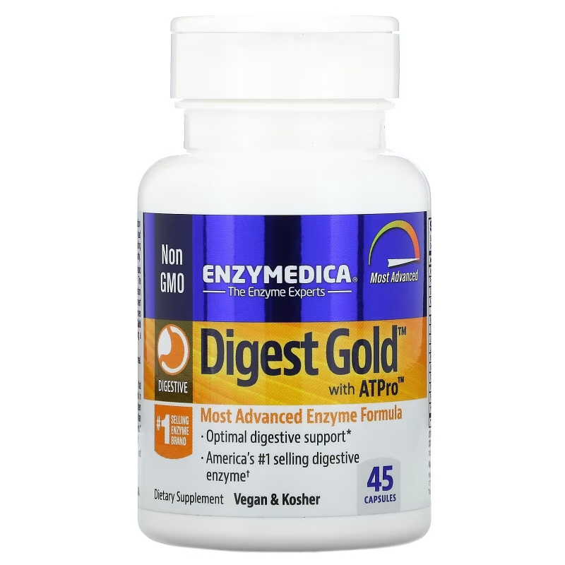 Enzymedica, Digest Gold с ATPro, 45 капсул