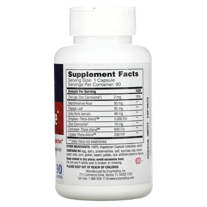 Enzymedica, Пищевая добавка Acid Soothe, 90 капсул