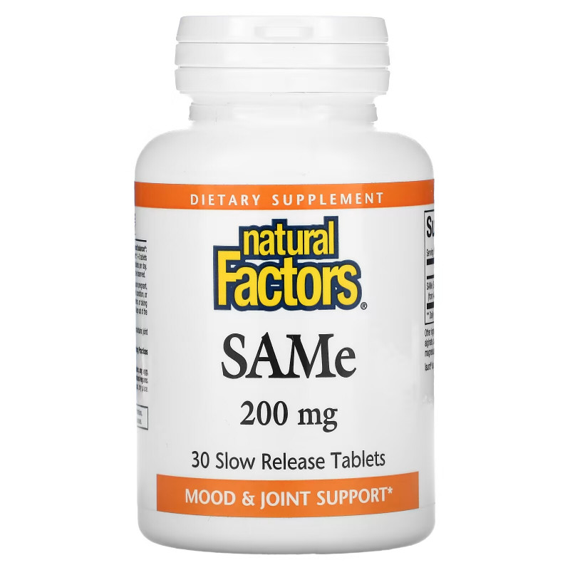 Natural Factors, SAMe (Disulfate Tosylate), 200 mg, 30 Slow Release Tablets