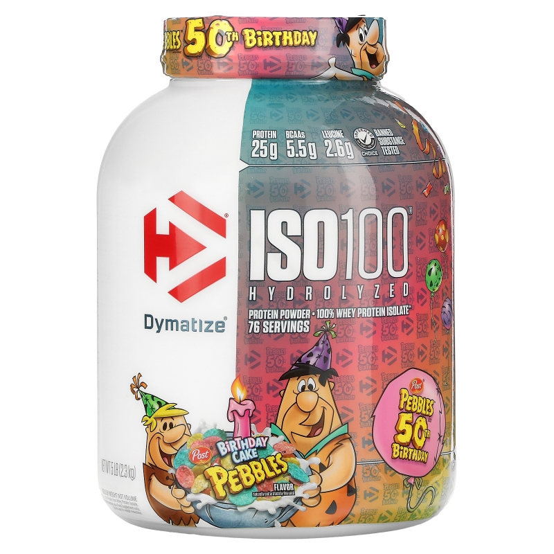 Dymatize Nutrition Dymatize Nutrition, Порошок изолята сывороточного протеина, для занятия спортом, Birthday Cake, 5 фунт (2.3 кг)