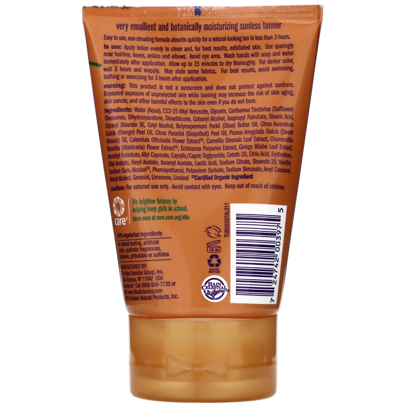 Alba Botanica Sunless Tanning Lotion 4 oz (113 g)