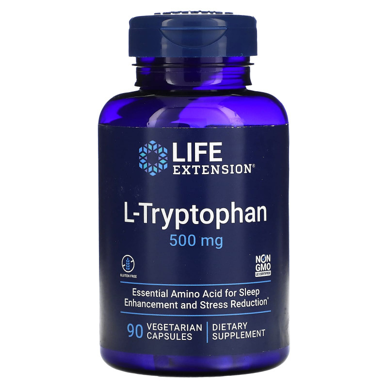 Life Extension, L-Tryptophan, 500 mg, 90 Vegetarian Capsules