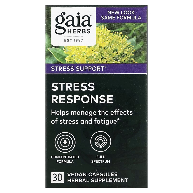 Gaia Herbs Stress Response 30 Vegetarian Liquid Phyto-Caps