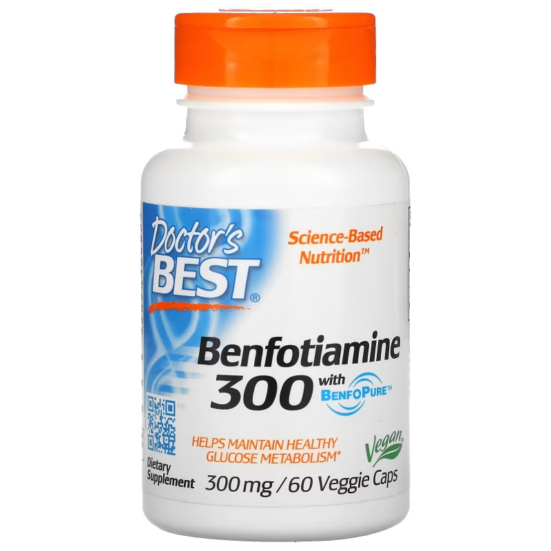 Doctor's Best, Benfotiamine with BenfoPure , 300 mg, 60 Veggie Caps