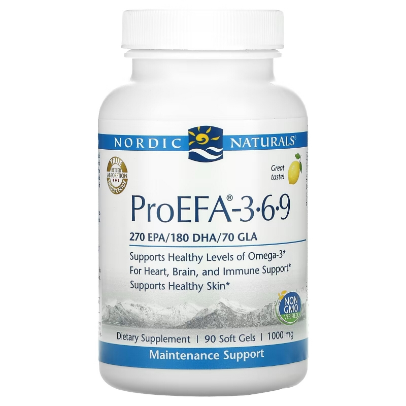 Nordic Naturals, ProEFA - 3-6-9, Lemon, 1000 mg, 90 Soft Gels