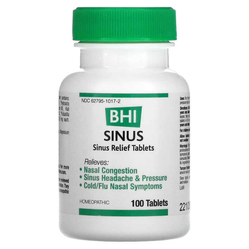 MediNatura, BHI, Sinus, 100 Tablets