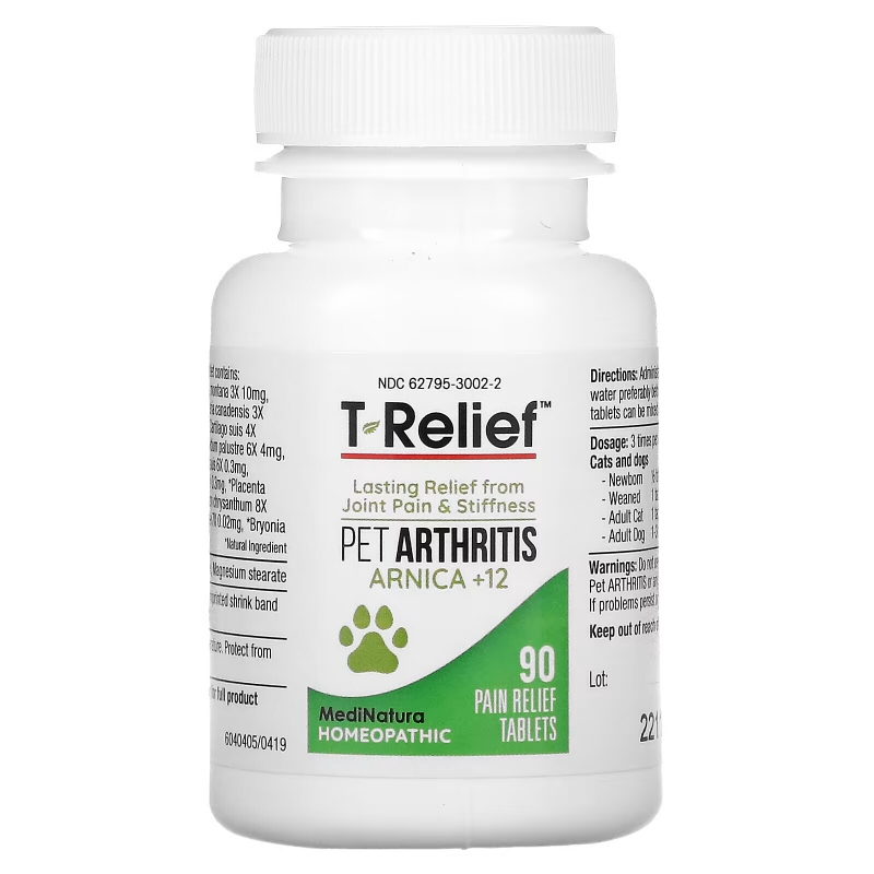 MediNatura, T-Relief, Pet Arthritis Arnica +12, 90 таблеток