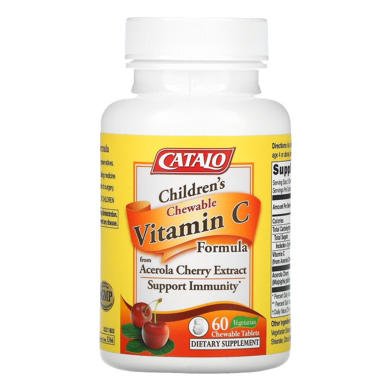 Catalo Naturals, Children's Chewable Vitamin C Formula, 100 mg, 60 Chewable Tablets