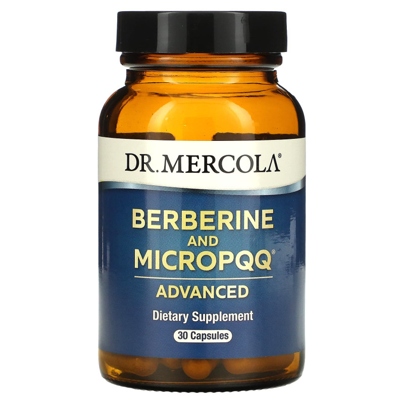 Dr. Mercola, Передовые берберин и MicroPQQ, 30 капсул