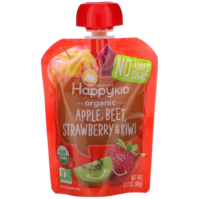 Nurture Inc. (Happy Baby), Happy Squeeze, Organic Superfoods, Twist, Organic Apple, Beet, Strawberry & Kiwi, 4 Pouches, 3.17 oz (90 g) Each