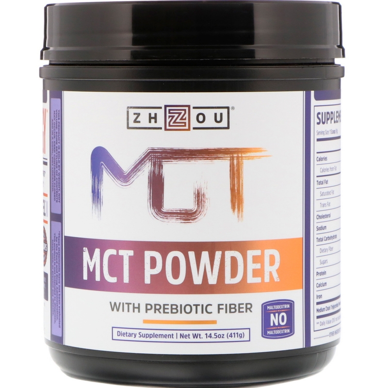 Zhou Nutrition, Порошок MCT с пребиотической клетчаткой, 14,5 унц. (411 г)