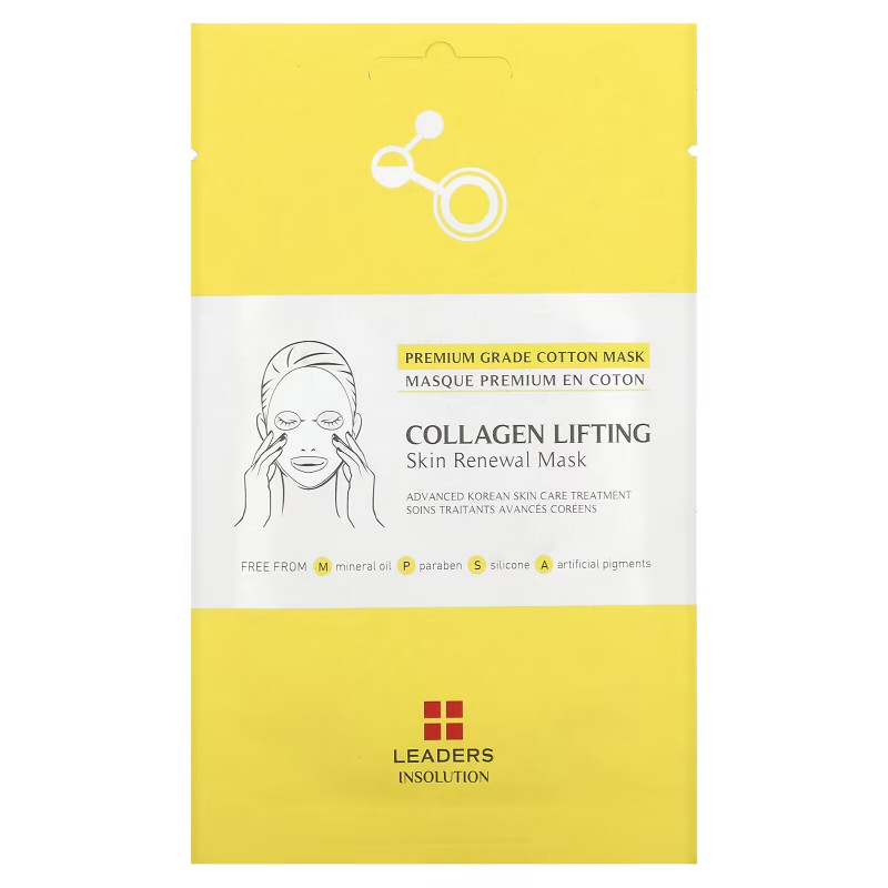 Leaders, Collagen Lifting, Skin Renewal Beauty Mask, 1 Sheet, 0.84 fl oz (25 ml)