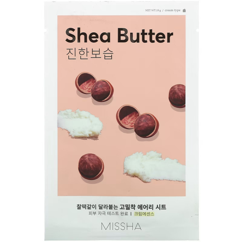 Missha, Airy Fit Beauty Sheet Mask, Shea Butter, 1 Sheet, 19 g