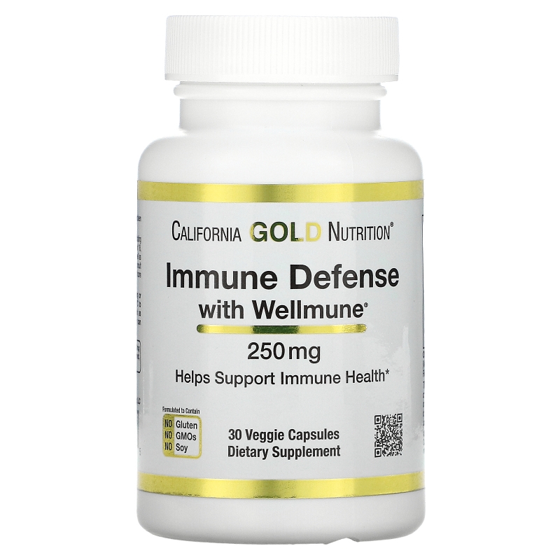 California Gold Nutrition, Immune Defense with Wellmune, Beta-Glucan, 250 mg , 30 Veggie Capsules